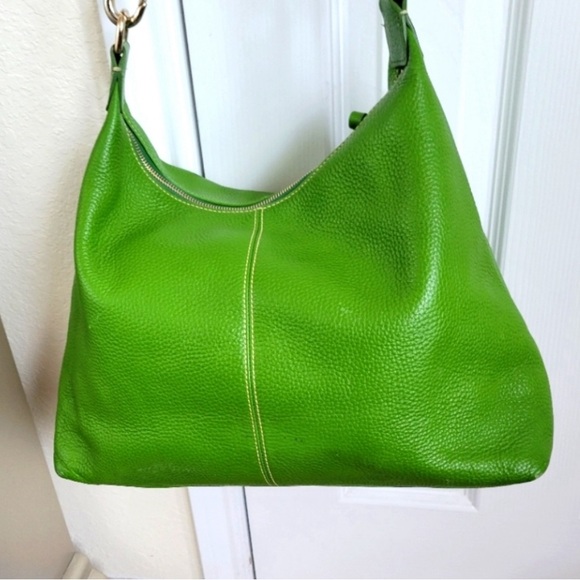Dooney & Bourke Pebble Grain leather Juliette Hobo bag green w/ silver hardware - Picture 4 of 12